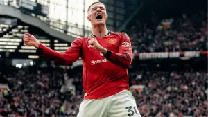 Selebrasi Benjamin Sesko setelah cetak gol ke gawang Crystal Palace (Sumber: instagram/@manutd)