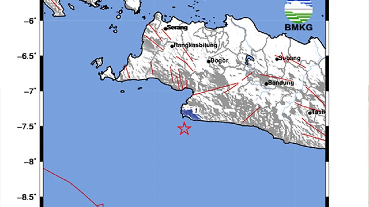 Gempa Tektonik M3,7 Guncang Sukabumi, Dipicu Aktivitas Sesar di Bawah Laut
