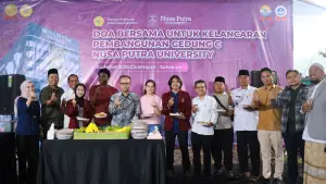Progres pembangunan gedung baru tersebut ditinjau langsung dalam kegiatan doa bersama dan buka puasa yang digelar di lokasi pembangunan, Rabu (4/3/2026). (Sumber : nusa putra)