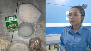 Ahli Gizi SPPG Ciwaru Ciemas 2, Sen Latue jelaskan Menu MBG di SDN Nyalindung Desa Mandrajaya, Ciemas, Kabupaten Sukabumi | Foto : Dok. Warga