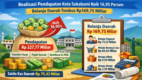 Realisasi pendapatan daerah Kota Sukabumi hingga akhir Februari 2026 | Foto : Ilustrasi by chatgpt