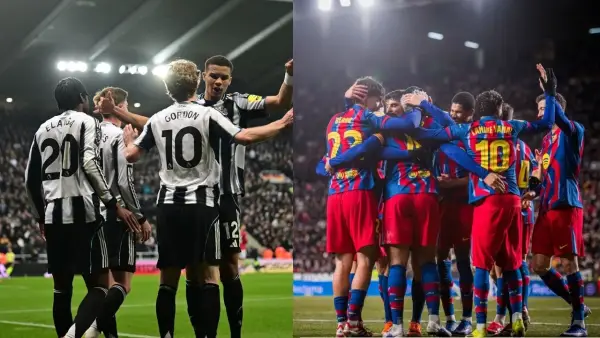 Barcelona akan menghadapi Newcastle United di leg pertama 16 besar Liga Champions musim 2025/2026. (Sumber: web/newcastleunited.com & fcbarcelona.com)