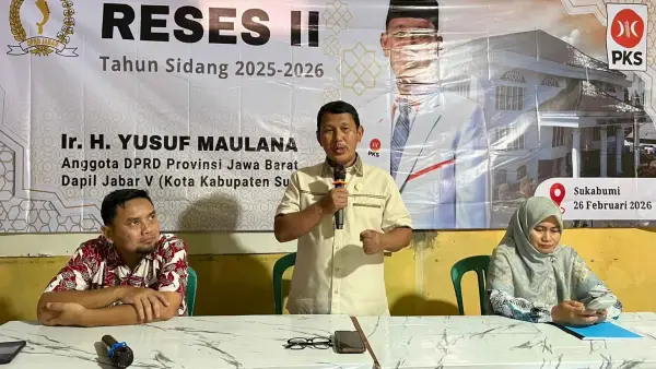 Anggota DPRD Provinsi Jawa Barat Yusuf Maulana saat melaksanakan Reses II Masa Sidang Tahun Anggaran 2025–2026 di Kecamatan Nyalindung, Kabupaten Sukabumi. (Sumber Foto: Istimewa)