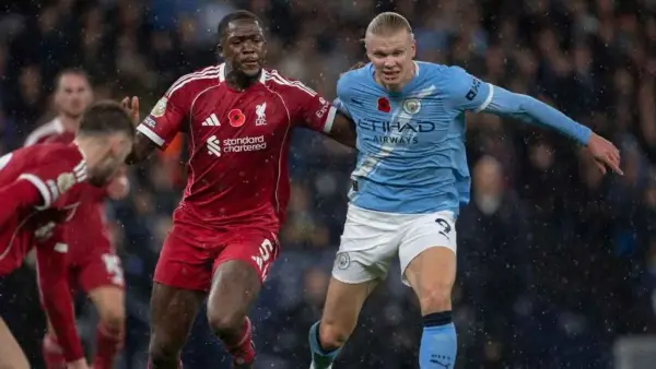 Duel Ibrahima Konate dan Erling Halaand akan kembali tersaji di perempat final Piala FA (Sumber: web/espn.com)