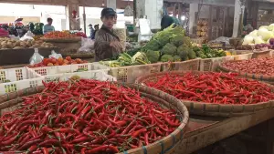 Penampakan cabai merah besar di pasar tradisional Kota Sukabumi. (Sumber: Istimewa)