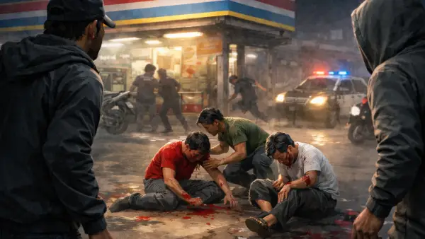 Ilustrasi 5 jukir menjadi korban pembacokan di Jalan RE Martadinata Kota Sukabumi. (Sumber: Ilustrasi AI)