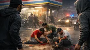 Ilustrasi 5 jukir menjadi korban pembacokan di Jalan RE Martadinata Kota Sukabumi. (Sumber: Ilustrasi AI)