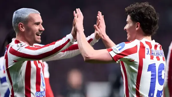 Selebrasi Julian Alvarez dan Griezmann saat Atletico Madrid kalahkan Tottenham (Sumber: web/espn.com)