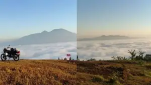 Pemandangan lautan awan di destinasi wisata Puncak Peuyeum Sukabumi | Foto: Instagram/puncakpeuyeum.id