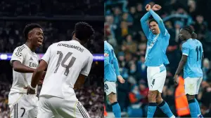 Real Madrid dijadwalkan akan menghadapi Manchester City pada leg pertama babak 16 besar Liga Champions. (Sumber: web/realmadrid.com & web/id.mancity.com)