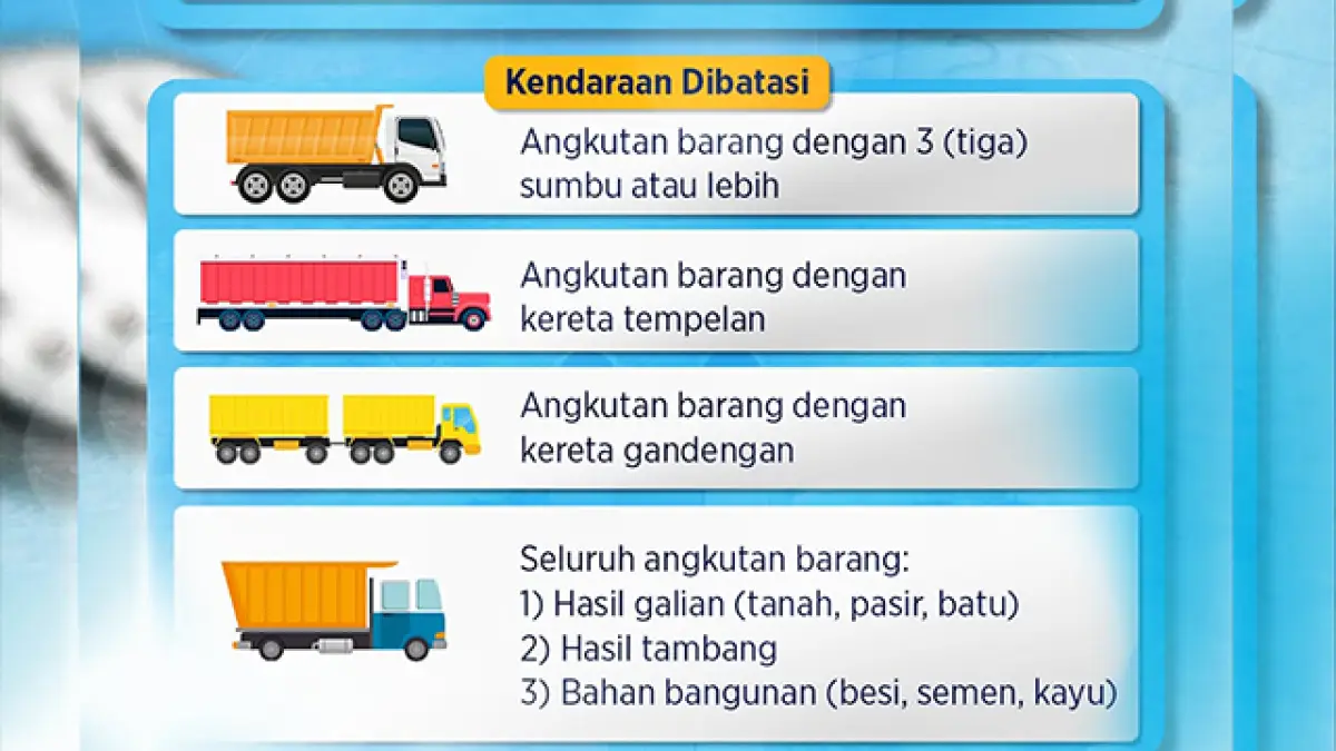 Jenis-jenis angkutan barang yang dibatasi selama periode mudik lebaran 2026. | Instagram/@kementerianpu