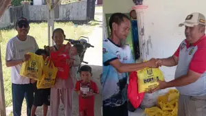 Penyaluran bantuan Dinsos untuk warga terdampak banjir rob di kawasan Ujunggenteng, Kecamatan Ciracap, Kabupaten Sukabumi. (Sumber Foto: Istimewa)