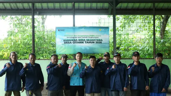 program pelatihan dan pengelolaan Fly Ash dan Bottom Ash (FABA) terintegrasi yang diberikan kepada BUMDes Bina Sejahtera Citarik. (Sumber: PLN IP UBP JPR)