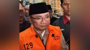 Mantan Menteri Agama (Menag) Yaqut Cholil Qoumas saat memakai rompi oranye KPK. (Sumber Foto: IG Tempo)