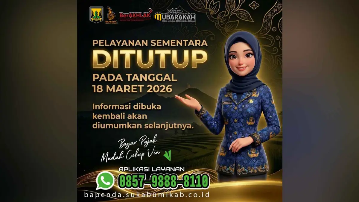 Libur Lebaran, Bayar Pajak di Kabupaten Sukabumi Tetap Bisa Lewat WhatsApp 24 Jam