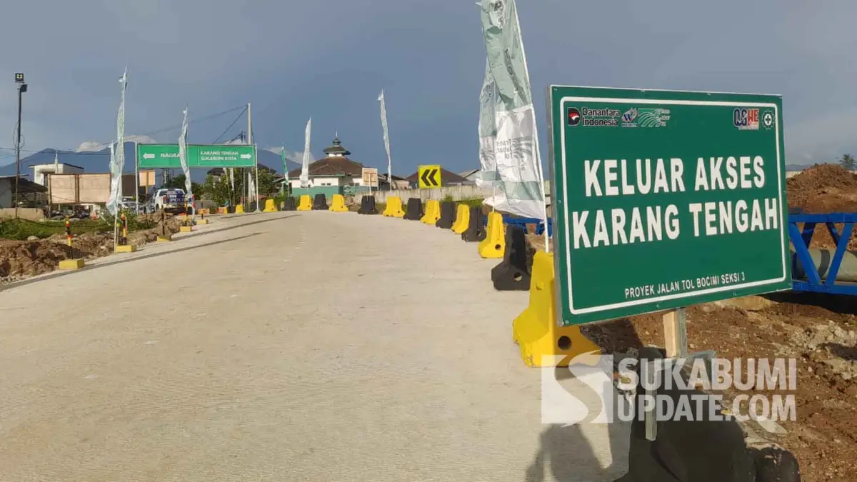 Exit Tol Jalur Fungsional Tol Bocimi Seksi 3 di kawasan Karangtengah Cibadak Sukabumi (jalur alternatif Nagrak).