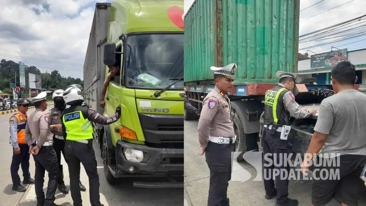 Hari Ketiga Operasi Ketupat, Sejumlah Truk Sumbu 3 di Sukabumi Ditilang Karena Nekat Operasi