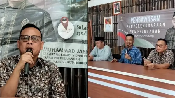 Waki Ketua F-PDI Perjuangan DPRD Jabar, Muhammad Jaenudin, menggelar kegiatan pengawasan penyelenggaraan pemerintahan di Desa Mekarjaya, Kecamatan Caringin, Kabupaten Sukabumi, Sabtu (14/3/3036) | Foto : tim adc