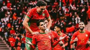 Selebrasi Brahim Diaz setelah mencetak gol untuk Maroko di Piala Arika (Sumber: Instagram/@caf_online)