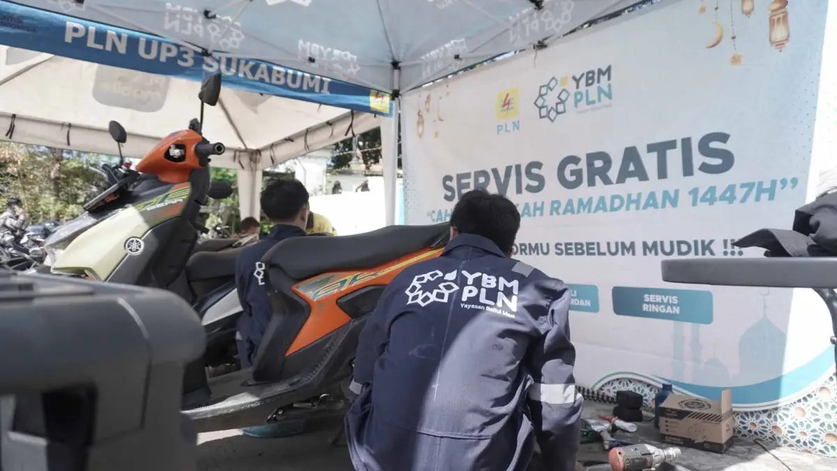 YBM PLN UP3 Sukabumi Gelar Servis Motor Gratis, Dukung Mudik Aman dan Nyaman