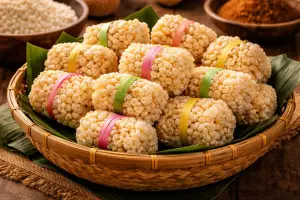 Ilustrasi - Berondong Ketan Ibun yang jadi salah satu makanan khas Jawa Barat dan sebagai warisan budaya masyarakat Sunda (Sumber : AI chatGPT)