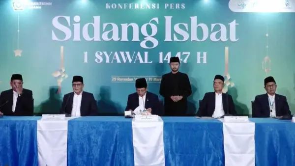 Konferensi pers hasil Sidang Isbat 1 Syawal 1447 H atau Lebaran 2026. (Sumber Foto: YouTube Kemenag)