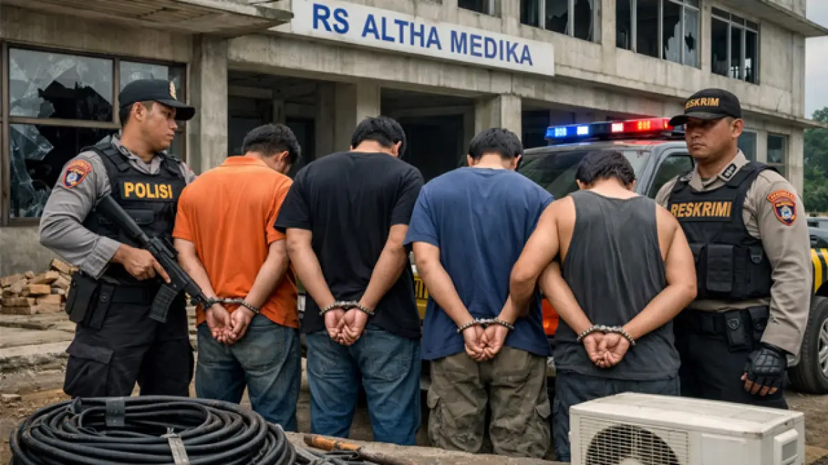 Curat di RS Belum Beroperasi, 4 Buruh Harian di Sukabumi Diciduk Polisi