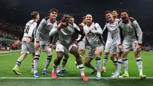 Selebrasi para pemain AC Milan setelah Fofana mencetak gol ke gawang Torino (Sumber: web/espn.com)