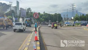 Penerapan one way dari simpang exit tol parungkuda (Sumber: Sukabumiupdate)