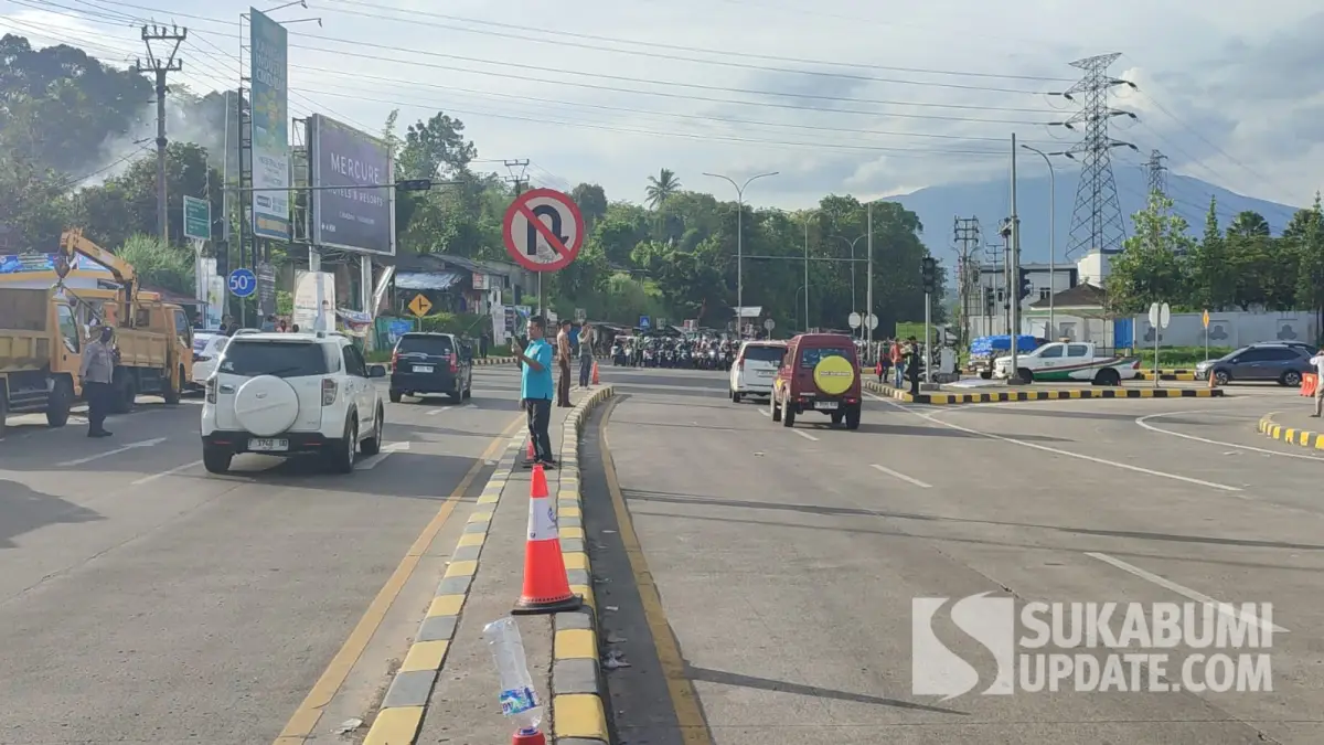 Urai Macet Libur Lebaran di Utara Sukabumi, One Way dari Exit Tol Parungkuda