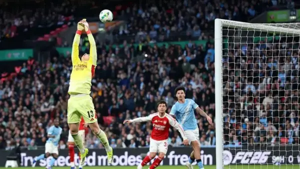 Momen blunder Kepa Arrizabalaga saat Arsenal kalah dari Manchester City (Sumber: web/bbc.com)