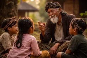 Ilustrasi - Pamali, siloka dan papatah kerap digunakan orang tua Sunda dalam mengajarkan hal-hal baik kepada generasi selanjutnya (Sumber : AI chatGPT)