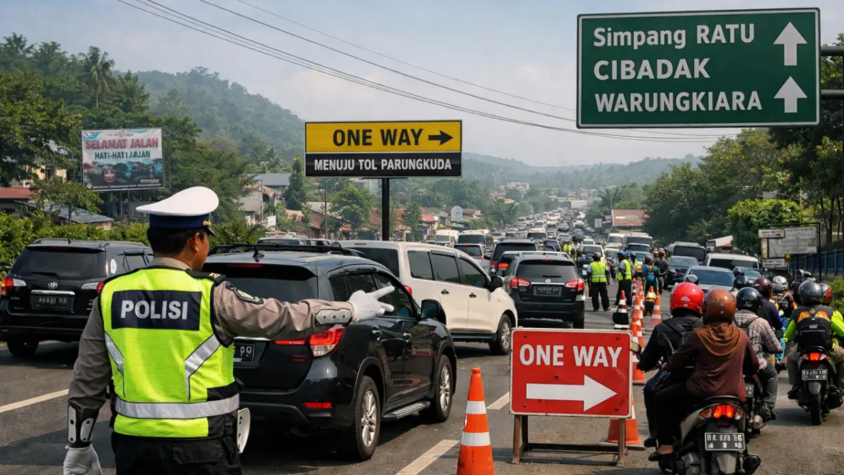Puncak Arus Balik Lebaran Sukabumi Terpantau Padat di Akhir Pekan