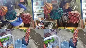 Tangkapan layar aksi dugaan pemalakan yang terjadi di warung Madura, di wilayah Kecamatan Cisaat, Sukabumi. Kamis (26/3/2026) dini hari. (Sumber: Dok Warga)