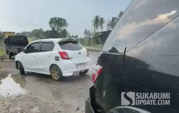 Kecelakaan di Lingsel Sukabumi, Senin 30 Maret 2026 (Sumber: Warganet)