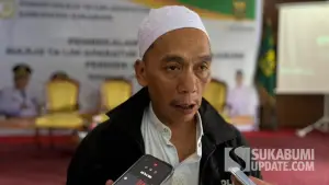 Ujang Hamdun, Sekretaris MUI KAbupaten Sukabumi saat diwawancarai. Senin (30/3/2026). (Sumber: SU/Turangga Anom)