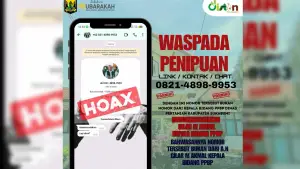 Imbauan waspada penipuan pencatutan nama pejabat Distan Kabupaten Sukabumi. (Sumber: Istimewa)