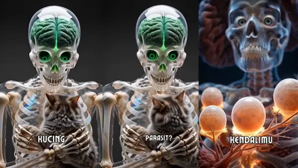 Screenshoot video Facebook yang mengklaim bahaya jika mencium kucing bagi manusia. (Sumber : Facebook).