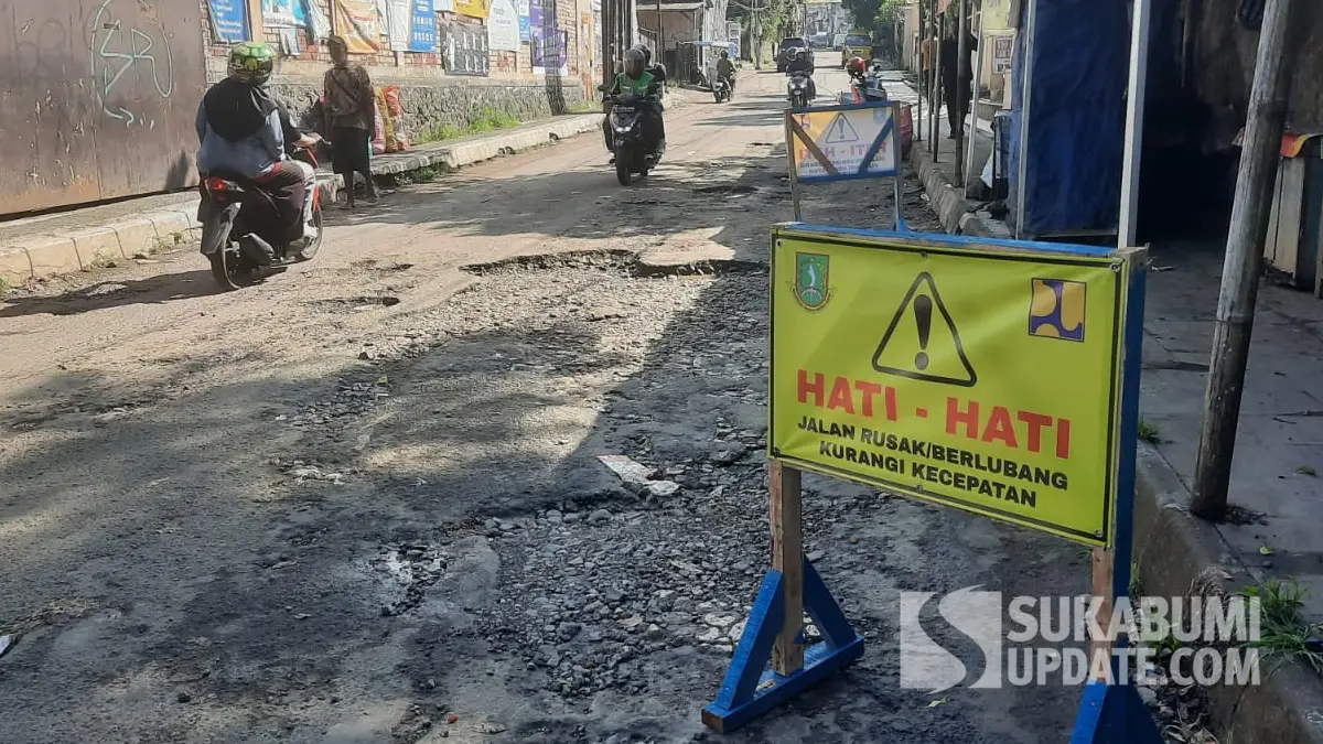 Rp58 Miliar untuk Jalan Rusak di Kota Sukabumi, Ciaul Pasir Dipasang Plang Hati-hati