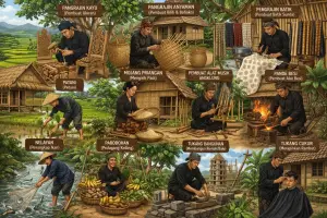 Ilustrasi - Istilah Patukangan atau Profesi dalam Budaya Sunda (Sumber : AI chatGPT)