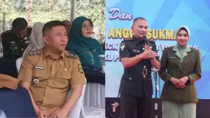 Wabup Sukabumi Andreas saat menghadiri sertijab 310/KK dari Letkol Inf Beny Safri kepada Letkol Inf Angga Sukma. (Sumber Foto: Prokompim Pemkab Sukabumi)