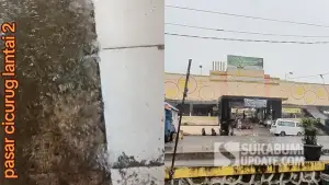 Video TikTok yang viral (Kiri) - Pasar Semi Modern Cicurug (Kanan). (Sumber : SU/Ibnu Sanubari).