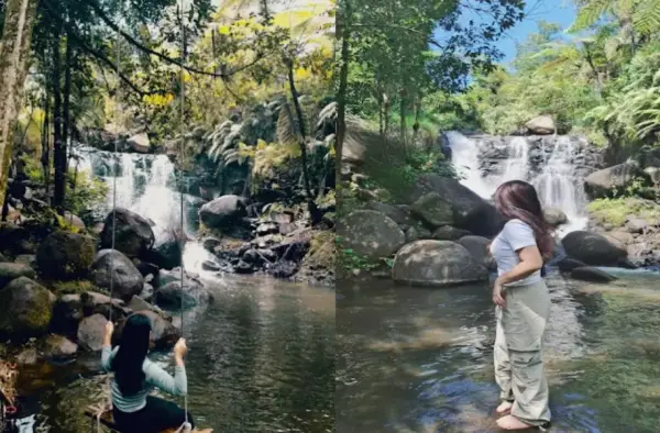 Curug Madi Kamojang di perbatasan Kabupaten Bandung dan Kabupaten Garut (Sumber : Gmaps)