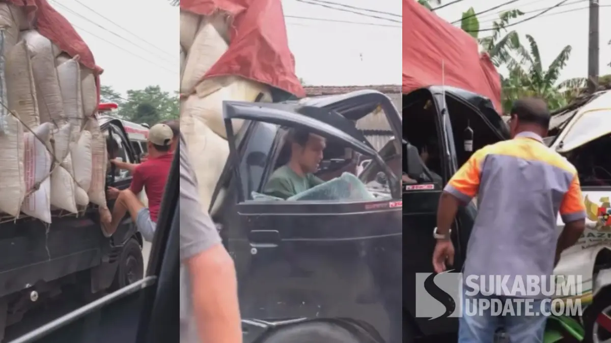 Tabrakan Ambulans Baznas dan Pick Up di Sukabumi, Sopir dan Penumpang Terjepit