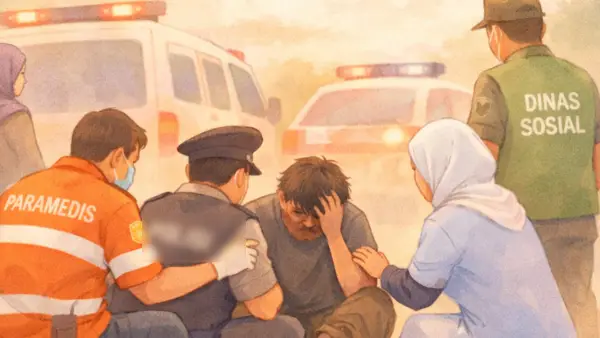 Ilustrasi AI. Penanganan ODGJ (Sumber : copilot)