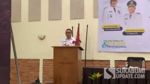 Kepala Dinkes Kabupaten Sukabumi, Masykur Alawi, saat memberikan pemaparan dalam Rapat Dinas. (Sumber Foto: Dok. SU)