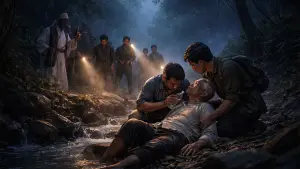 Ilustrasi penemuan lansia yang dinyatakan dilang di Leuweung Kisodra, Pabuaran, Sukabumi. (Sumber: Ilustrasi AI)