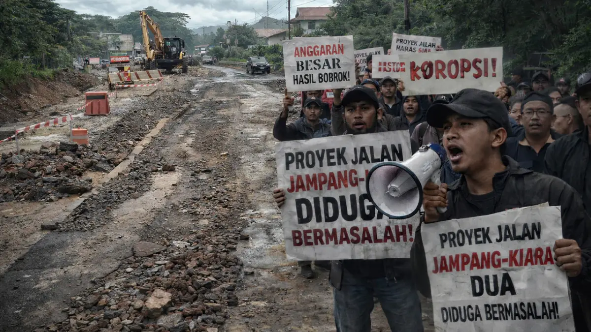 Diduga Tak Sesuai Spesifikasi, Proyek Jalan Jampang Tengah–Kiara Dua Rp13 Miliar Disorot