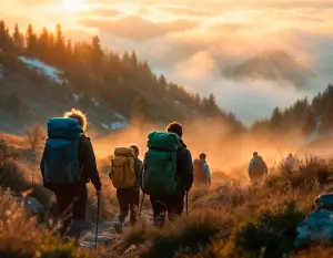 Ilustrasi mendaki gunung (Sumber : Freepik)