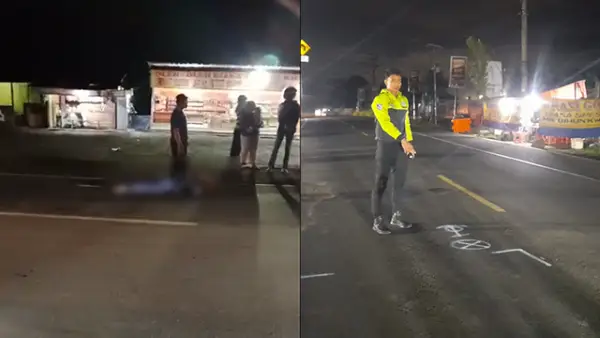 Kecelakaan di Parungkuda Sukabumi pada Kamis (9/4/2026) malam, Terekam CCTV. (Sumber : Video Warga/Istimewa).